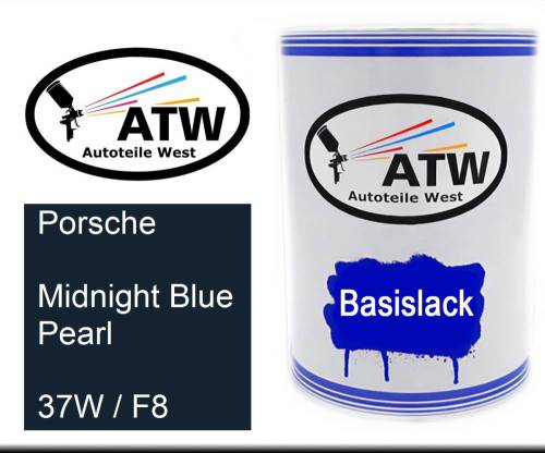 Porsche, Midnight Blue Pearl, 37W / F8: 500ml Lackdose, von ATW Autoteile West.